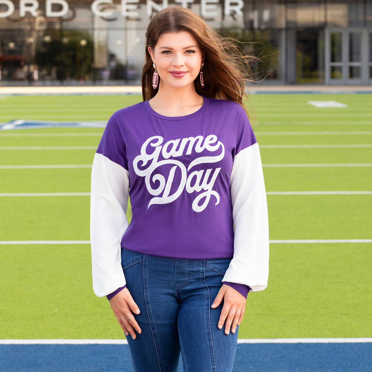 40015 - Game Day Long Sleeve Top - Purple