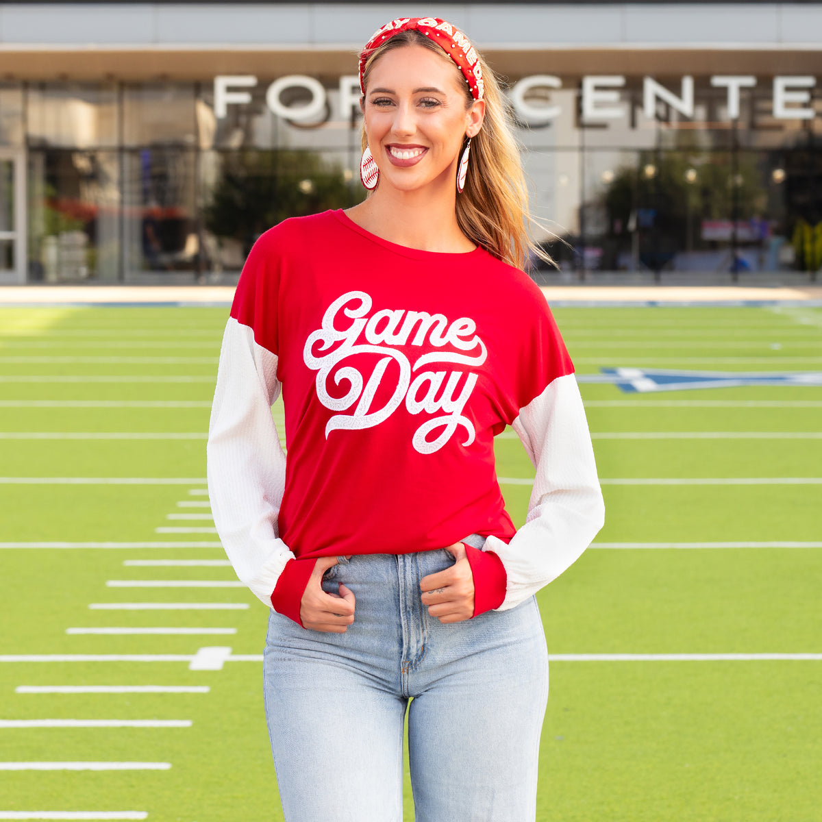 40015 - Game Day Long Sleeve Top - Red