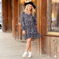 Load image into Gallery viewer, 40022 - Grey Leopard Dress with Pockets
