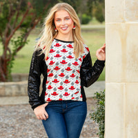 Load image into Gallery viewer, 40024 - Cowboy Santa Christmas Top with Sequin Sleeves
