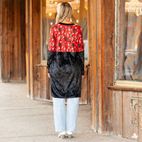 Load image into Gallery viewer, 40028 - Western Print Velvet Cardigan with Pockets
