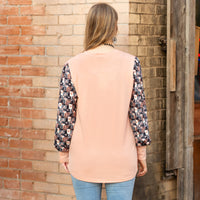 Load image into Gallery viewer, 40032 - Floral Geometric Print Long Sleeve Top
