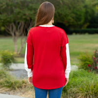 Load image into Gallery viewer, 40035 - Red &amp; White Sequins Detail Top
