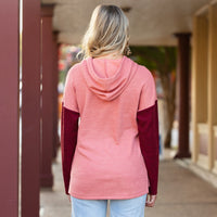 Load image into Gallery viewer, 40036 - Color Block Hoodie with Leopard Accents and Pockets
