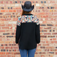 Load image into Gallery viewer, 40038 - Western Print Button Down Top with Pockets
