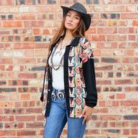Load image into Gallery viewer, 40038 - Western Print Button Down Top with Pockets
