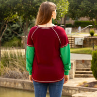 Load image into Gallery viewer, 40047 - Color Block Long Sleeve Top
