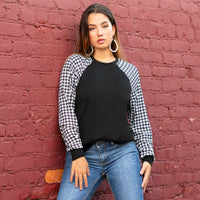 Load image into Gallery viewer, 40048 - Houndstooth Pattern Long Sleeve Top

