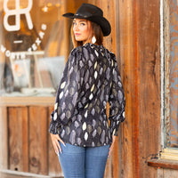 Load image into Gallery viewer, 40050 - Feather Print Long Sleeve Top
