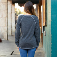 Load image into Gallery viewer, 40059 - Round Neckline Textured Long Sleeve Top

