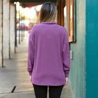 Load image into Gallery viewer, 40069 - Sparkly Half-Zip Pullover - Purple
