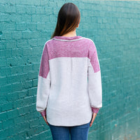 Load image into Gallery viewer, 40075 - Knit Top with Square Pocket - Burgundy
