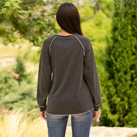 Load image into Gallery viewer, 40083 - Knit Sweater with Accent Buttons - Grey
