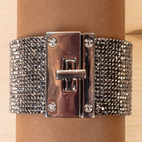 Load image into Gallery viewer, 4201 - Rhinestone Cuff Bracelet - Black Diamond
