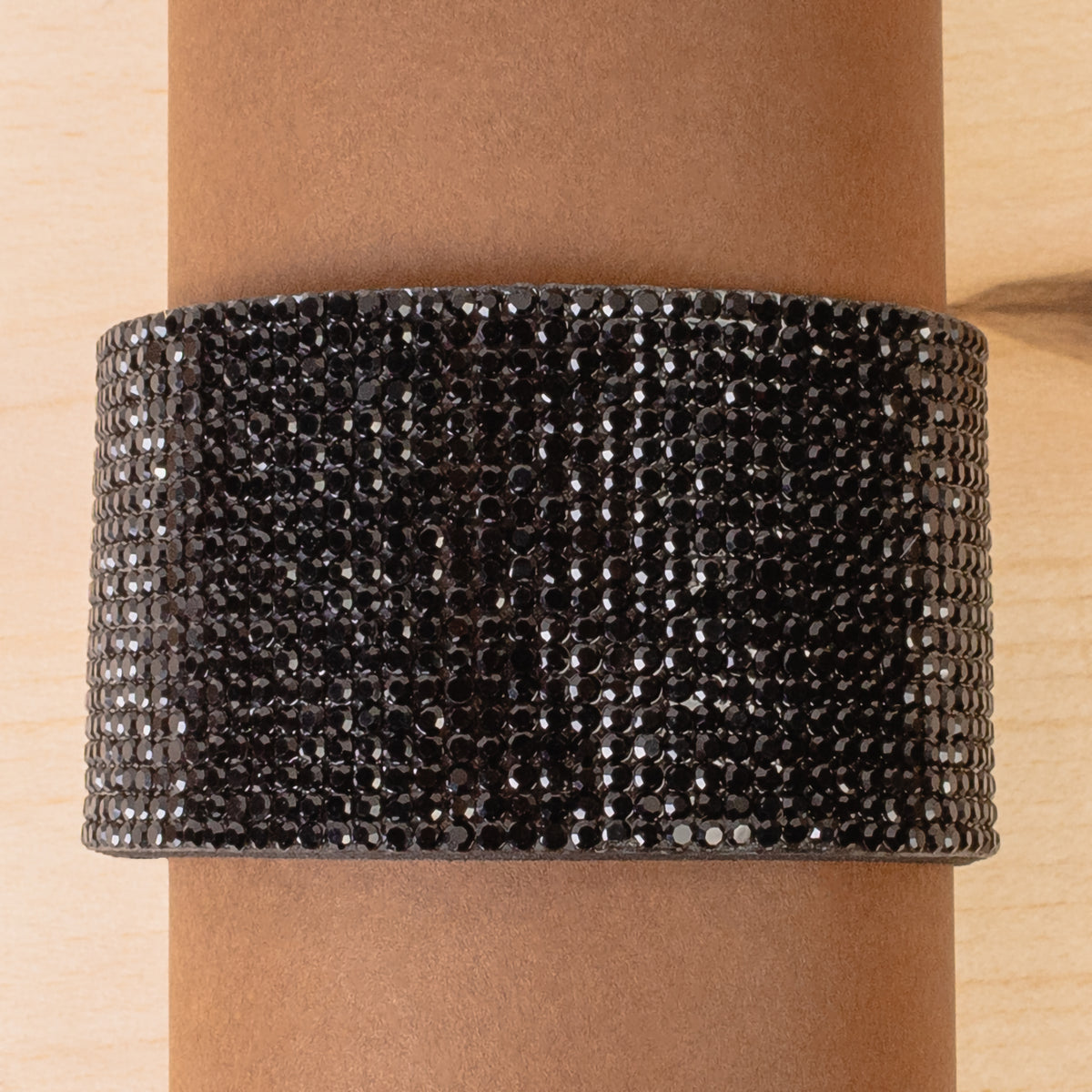 4201 - Rhinestone Cuff Bracelet - Black