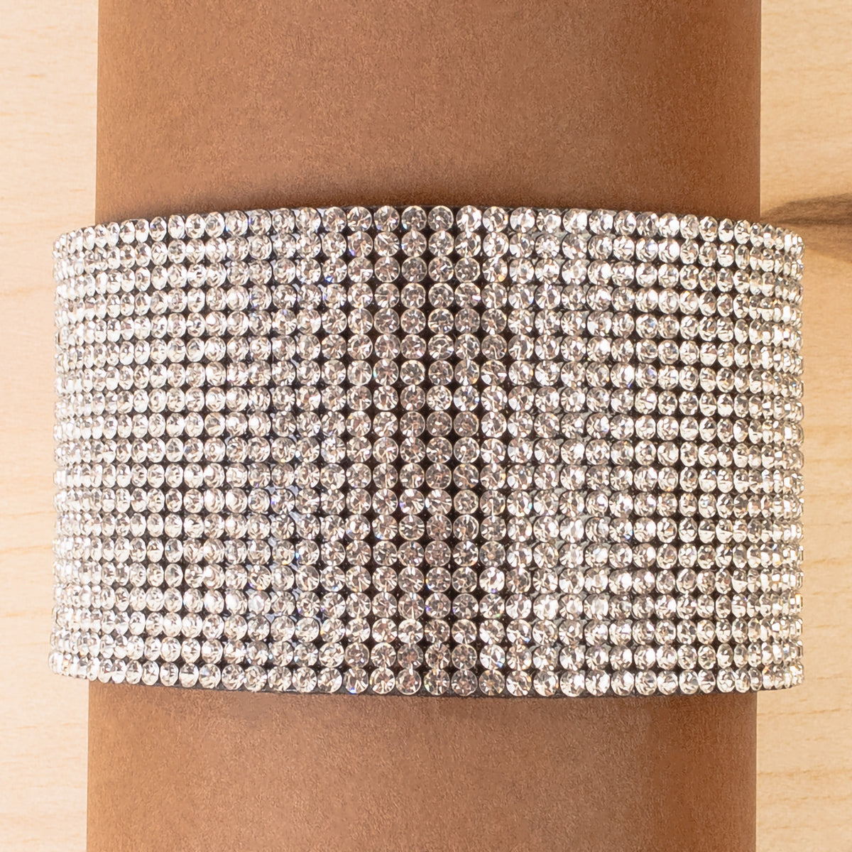 4201 - Rhinestone Cuff Bracelet - Clear
