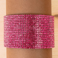 Load image into Gallery viewer, 4201 - Rhinestone Cuff Bracelet - Fuchsia

