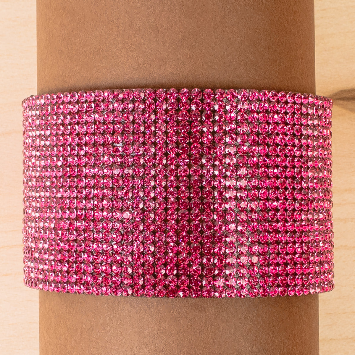 4201 - Rhinestone Cuff Bracelet - Fuchsia