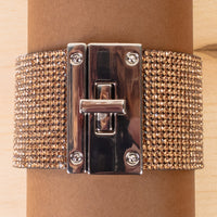 Load image into Gallery viewer, 4201 - Rhinestone Cuff Bracelet - Gold
