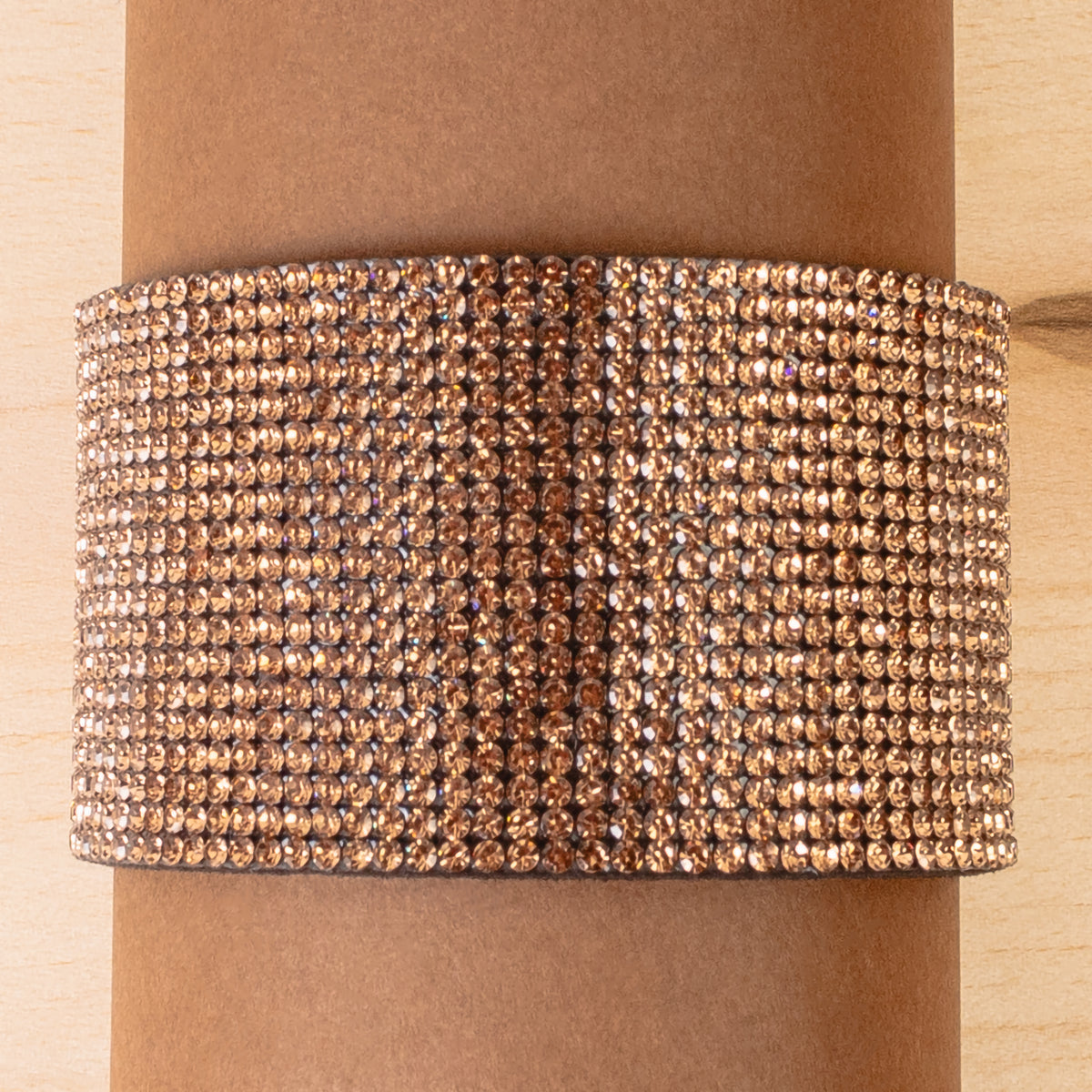 4201 - Rhinestone Cuff Bracelet - Gold