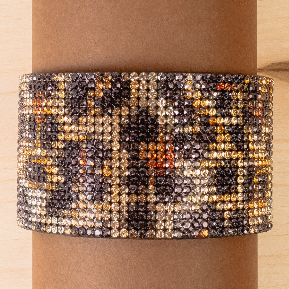 4201 - Rhinestone Cuff Bracelet - Leopard