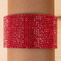 Load image into Gallery viewer, 4201 - Rhinestone Cuff Bracelet - Red
