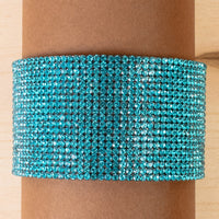 Load image into Gallery viewer, 4201 - Rhinestone Cuff Bracelet - Turquoise
