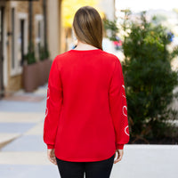 Load image into Gallery viewer, 50001 - LOVE Sequin Top with Printed Heart Sleeves
