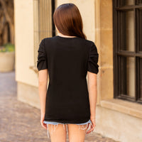 Load image into Gallery viewer, 50009 - MAMA Floral Print Half Sleeve Top with Bunched Sleeves
