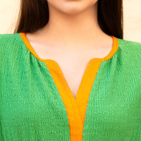 Load image into Gallery viewer, 50019 - Color Block Textured Dress with Pockets - Green
