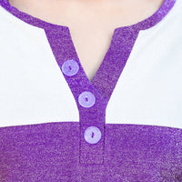 Load image into Gallery viewer, 50029 - Game Day Shimmery Top with Accent Buttons - Purple
