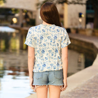 Load image into Gallery viewer, 50036 - Floral V-Neck Half Sleeve Top

