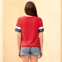 Load image into Gallery viewer, 50038 - 4th of July Sequined Half Sleeve Top
