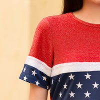 Load image into Gallery viewer, 50038 - 4th of July Sequined Half Sleeve Top
