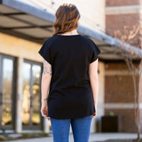 Load image into Gallery viewer, 50050 - Solid Waffle Knit Half Sleeve Top - Black
