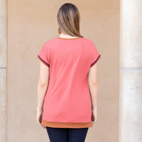Load image into Gallery viewer, 50058 - Round Neckline Ribbed Fabric Half Sleeve Top
