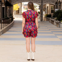 Load image into Gallery viewer, 50065 - Leopard V-Neck Ruffle Sleeve Romper with Pockets
