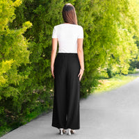 Load image into Gallery viewer, 50067 - Wide Leg Textured Pants with Pockets - Black

