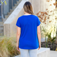 Load image into Gallery viewer, 50068 - Striped Sequin Half Sleeve Top - Royal Blue
