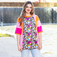 Load image into Gallery viewer, 50080 - Multi Leopard Color Block Top
