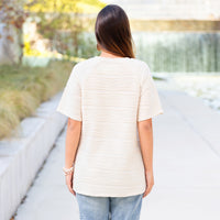 Load image into Gallery viewer, 50081 - Textured Half Sleeve Top - Beige
