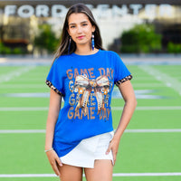 Load image into Gallery viewer, 50088 - Football Game Day Half Sleeve Top - Royal Blue
