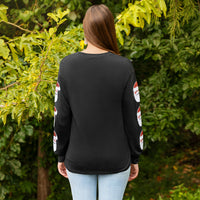 Load image into Gallery viewer, 50096 - Christmas FA LA LA Sequined Santa Claus Long Sleeve Top
