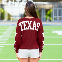Load image into Gallery viewer, 50099 - Texas Star Patch Long Sleeve Top - Maroon
