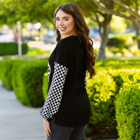 Load image into Gallery viewer, 50102 - Checkered Print Long Sleeve Top
