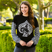 Load image into Gallery viewer, 50102 - Checkered Print Long Sleeve Top
