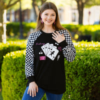 Load image into Gallery viewer, 50105 - Feeling Lucky Checkered Long Sleeve Top
