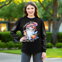 Load image into Gallery viewer, 50107 - Pumpkin Spice &amp; Spooky Nights Halloween Sequin Long Sleeve Top
