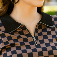 Load image into Gallery viewer, 50113 - Checkered Half-Zip Pullover

