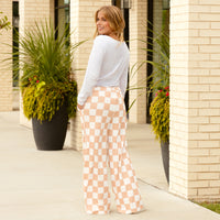 Load image into Gallery viewer, 50153 - Checkered Wide Leg Pants with Pockets
